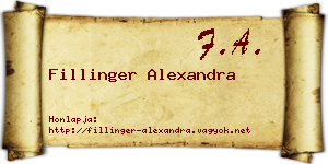 Fillinger Alexandra névjegykártya